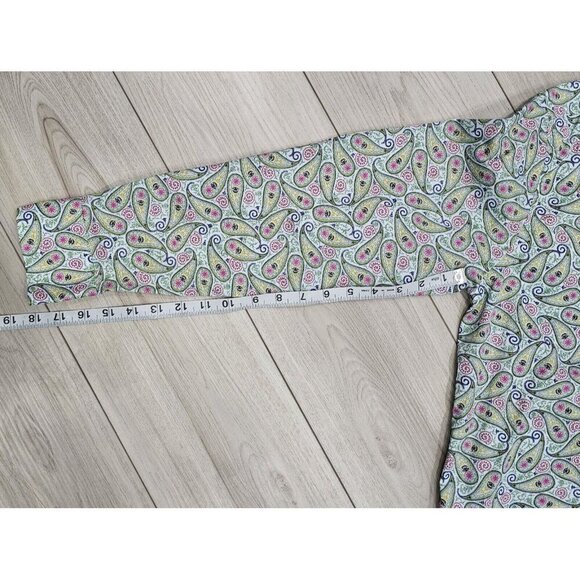 Alan Flusser Size Medium Men's Cotton Paisley Colorful Button Down Dress Shirt - Picture 9 of 10